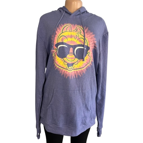 Disney Hoodie Adult Small Purple Chip And Dale Sunglasses Parks Long Sleeve - Picture 1 of 8